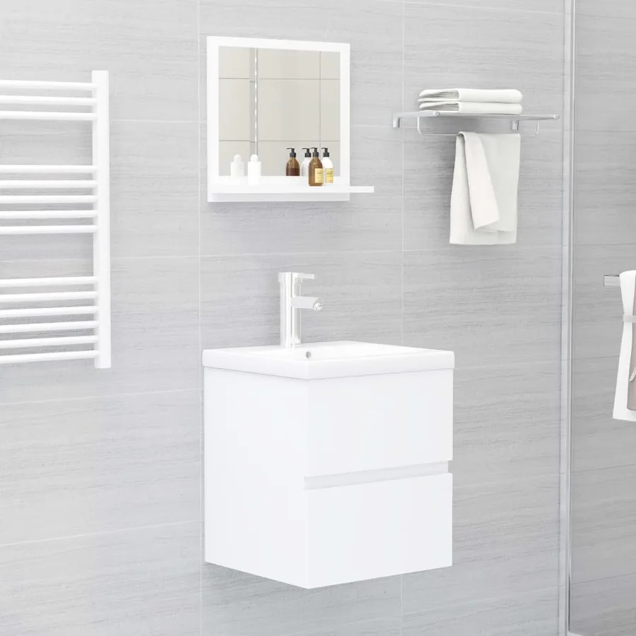 Miroir de salle de bain Blanc 40x10,5x37 cm Bois d’ingénierie - 6