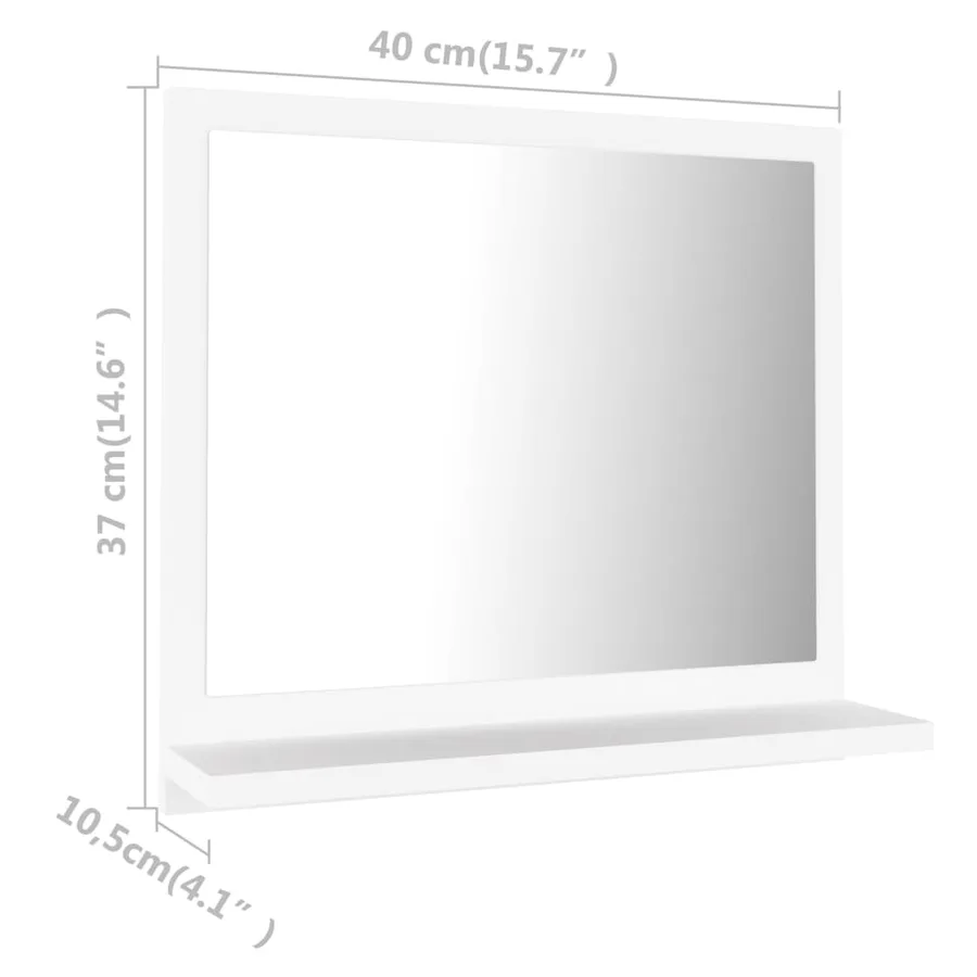 Miroir de salle de bain Blanc 40x10,5x37 cm Bois d’ingénierie - 7