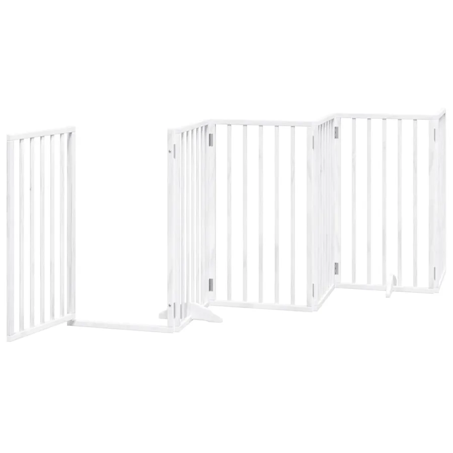 Barrière pour chien porte pliable 9panneaux blanc bois peuplier - 5