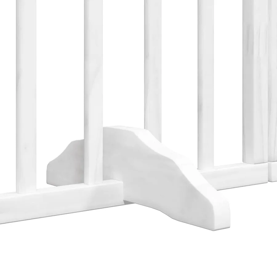 Barrière pour chien porte pliable 9panneaux blanc bois peuplier - 7
