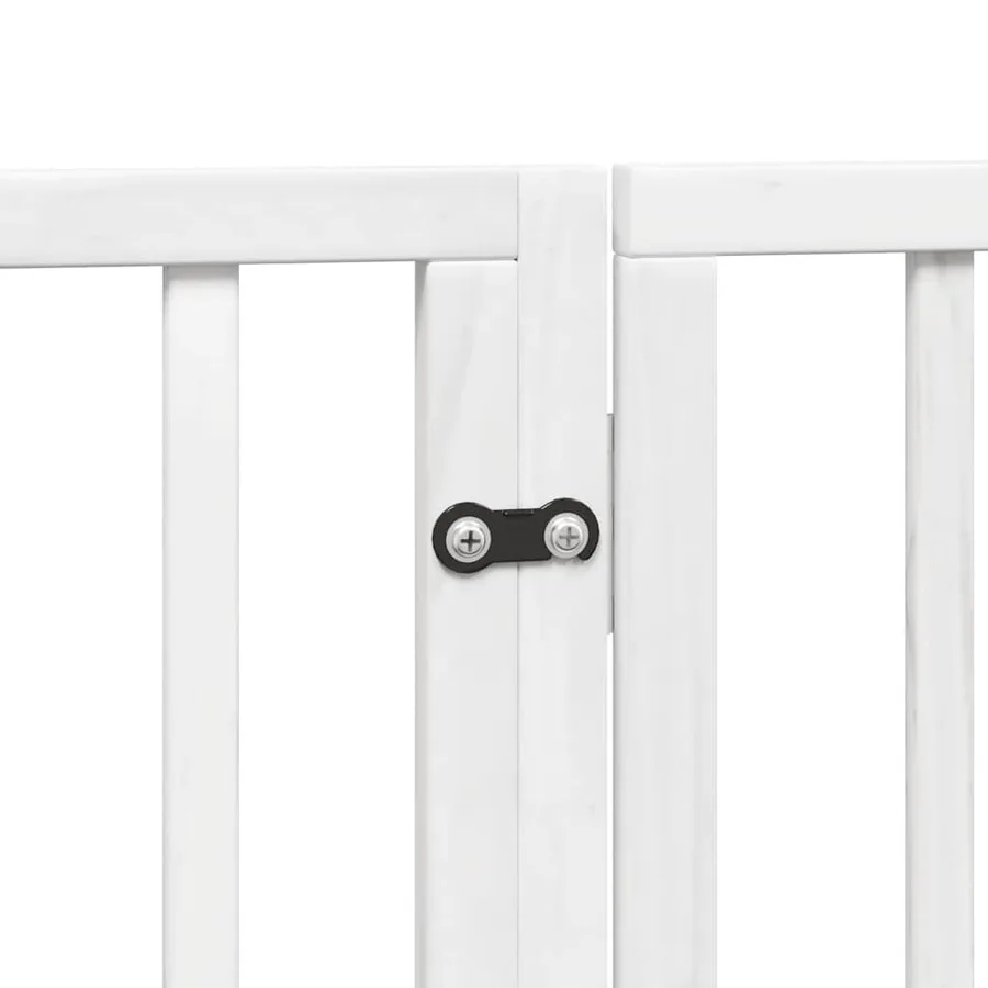 Barrière pour chien porte pliable 9panneaux blanc bois peuplier - 8