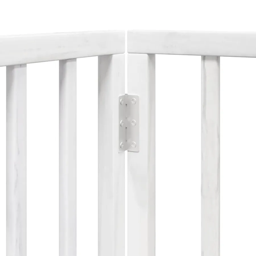 Barrière pour chien porte pliable 9panneaux blanc bois peuplier - 9