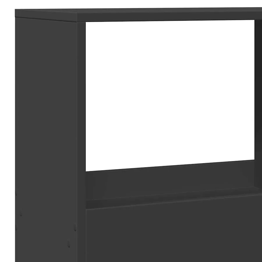 Bibliothèque noir 100x33x155,5 cm bois d'ingénierie - 7