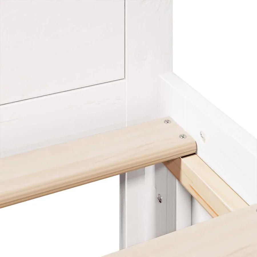Cadre de lit sans matelas avec tête de lit blanc 120x190 cm pin - 11