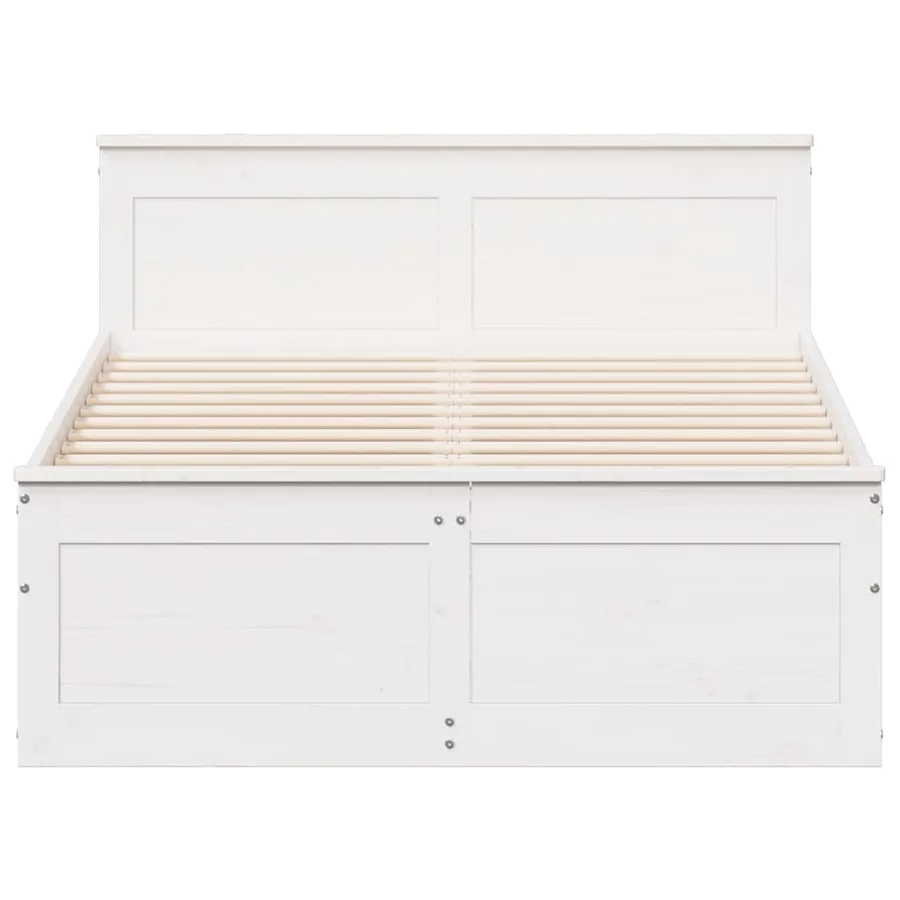 Cadre de lit sans matelas avec tête de lit blanc 120x190 cm pin - 4
