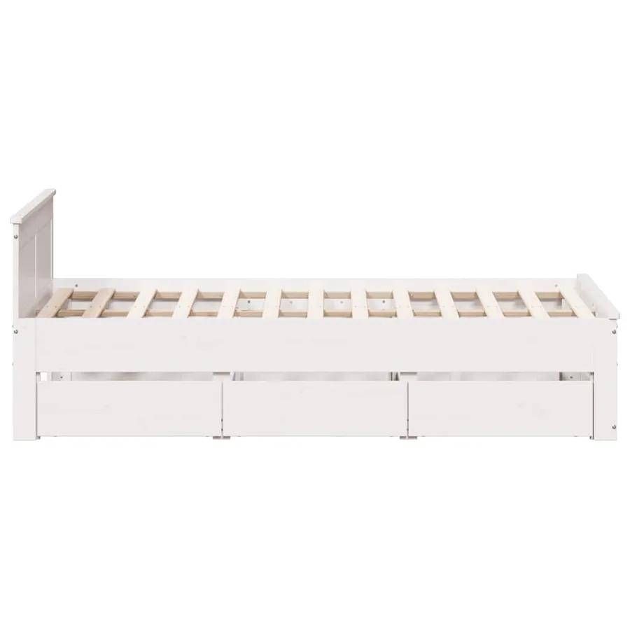 Cadre de lit sans matelas avec tête de lit blanc 120x190 cm pin - 5
