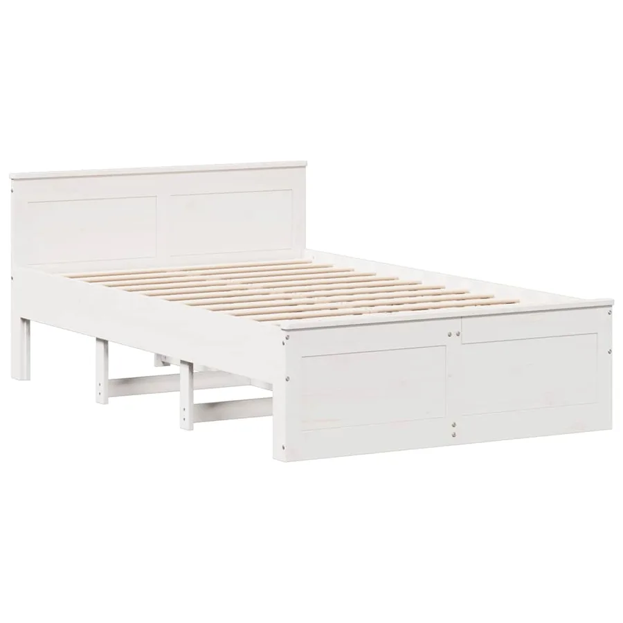 Cadre de lit sans matelas avec tête de lit blanc 120x190 cm pin - 7