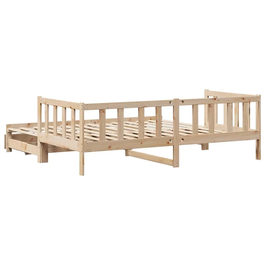 Lit de jour avec gigogne et tiroirs sans matelas 90x190 cm - 8