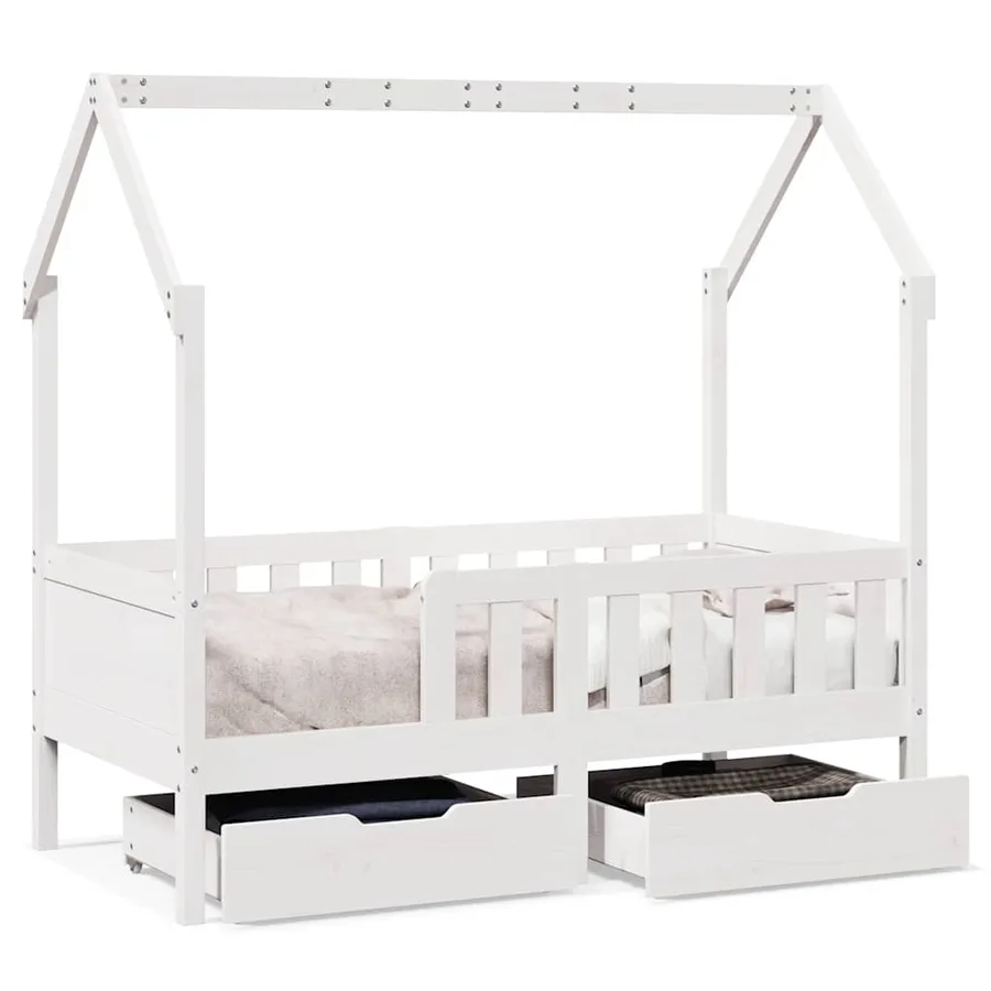 Cadre de lit enfant avec tiroirs sans matelas 80x170 cm bois - 2