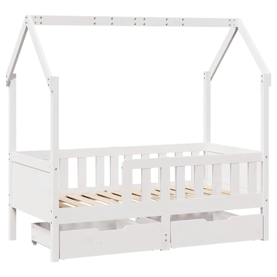 Cadre de lit enfant avec tiroirs sans matelas 80x170 cm bois - 3