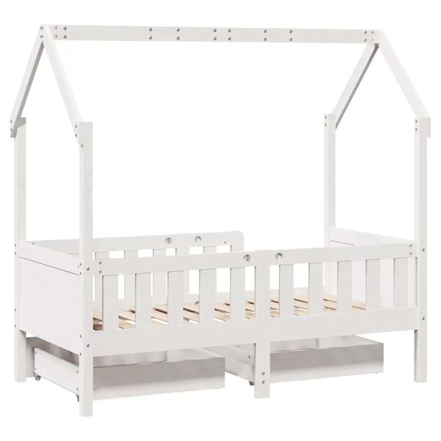 Cadre de lit enfant avec tiroirs sans matelas 80x170 cm bois - 8