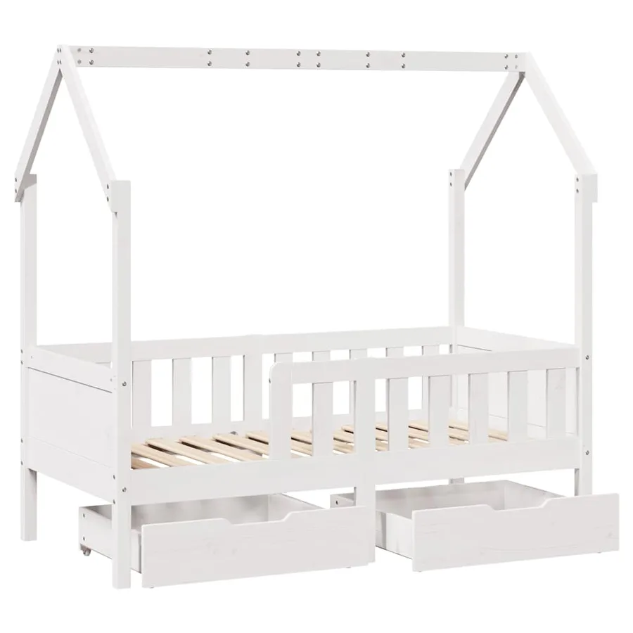 Cadre de lit enfant avec tiroirs sans matelas 80x170 cm bois - 9