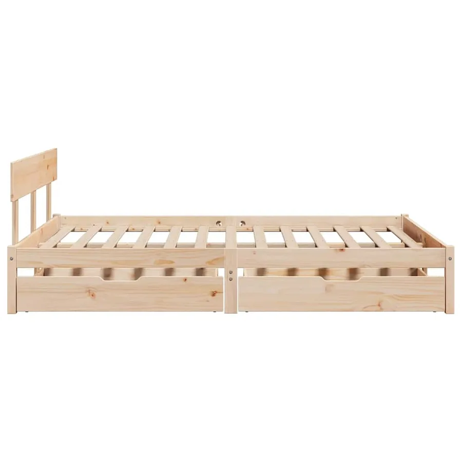 Cadre de lit sans matelas 140x190 cm bois de pin massif - 5