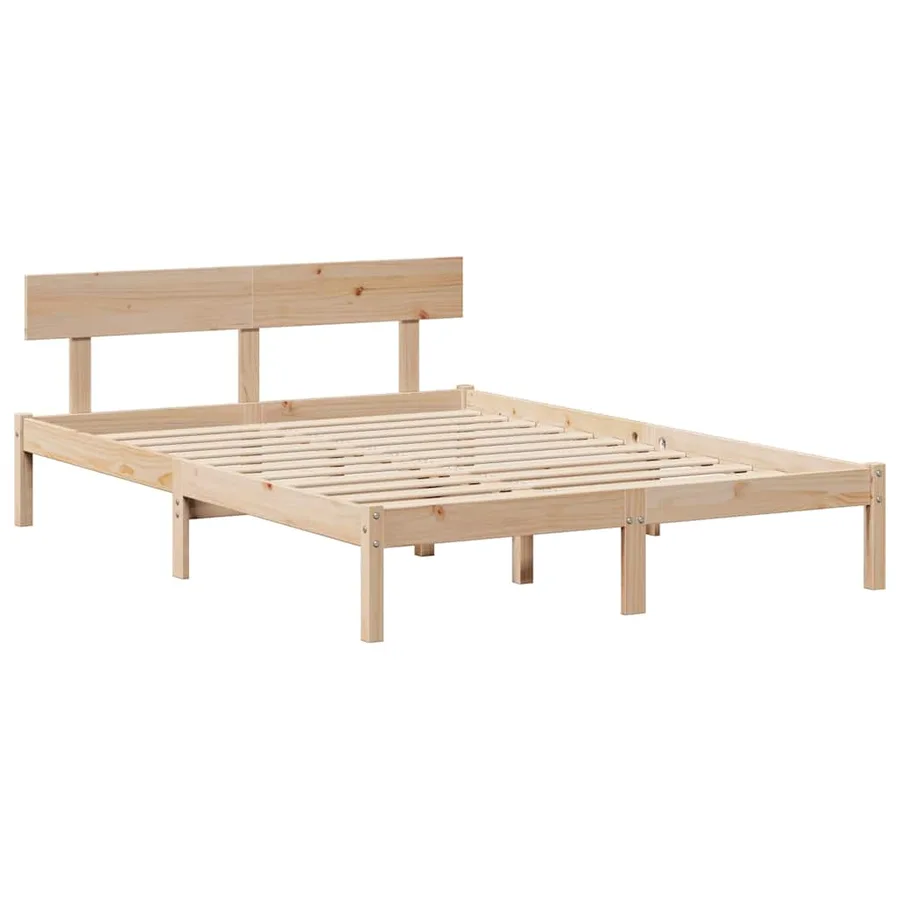 Cadre de lit sans matelas 140x190 cm bois de pin massif - 7