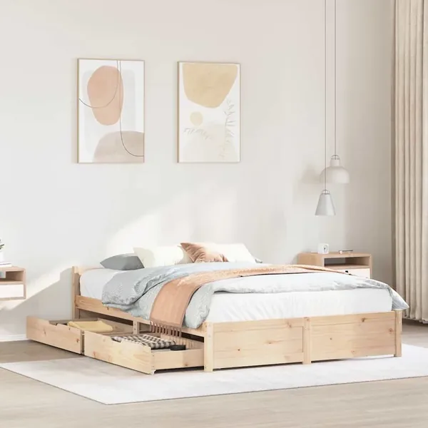 Cadre de lit sans matelas 140x190 cm bois de pin massif