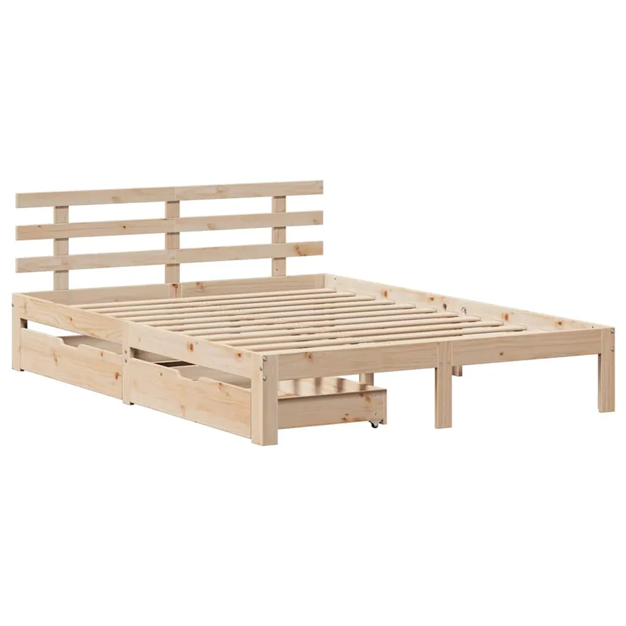Cadre de lit avec tiroirs sans matelas 160x200 cm - 3