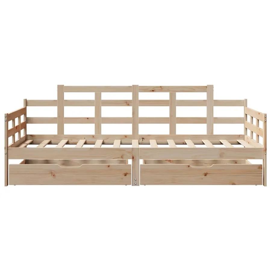 Lit de jour avec tiroirs sans matelas 90x190 cm bois massif - 4