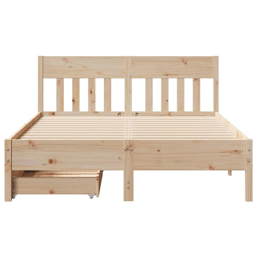 Cadre de lit sans matelas 135x190 cm bois de pin massif - 4