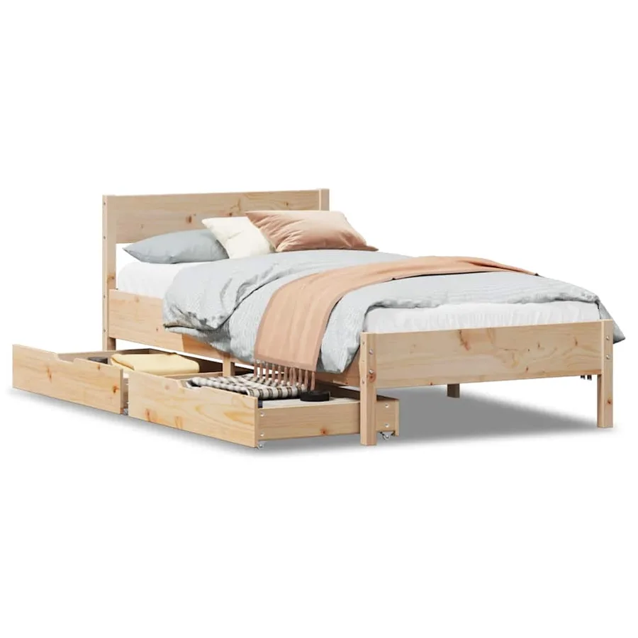 Cadre de lit sans matelas 90x190 cm bois de pin massif - 2