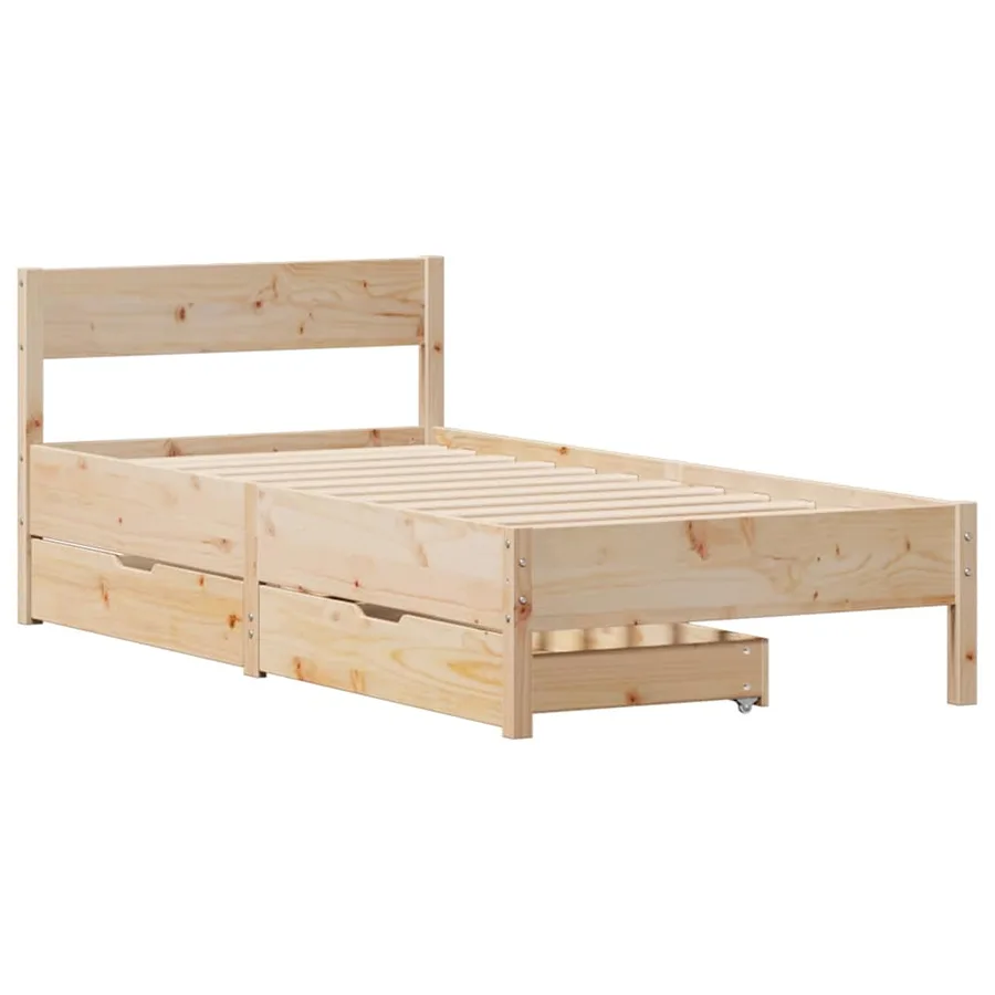 Cadre de lit sans matelas 90x190 cm bois de pin massif - 3