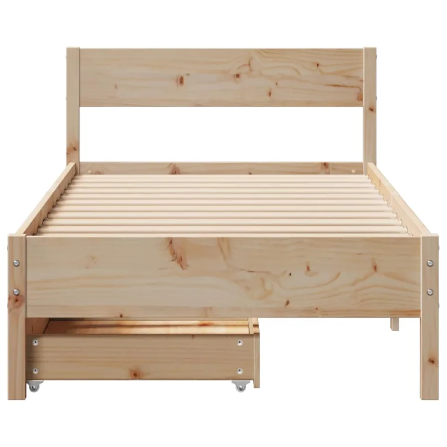 Cadre de lit sans matelas 90x190 cm bois de pin massif - 4