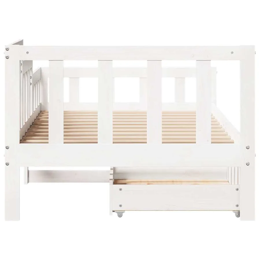 Lit de jour avec tiroirs sans matelas 90x190 cm bois massif - 7