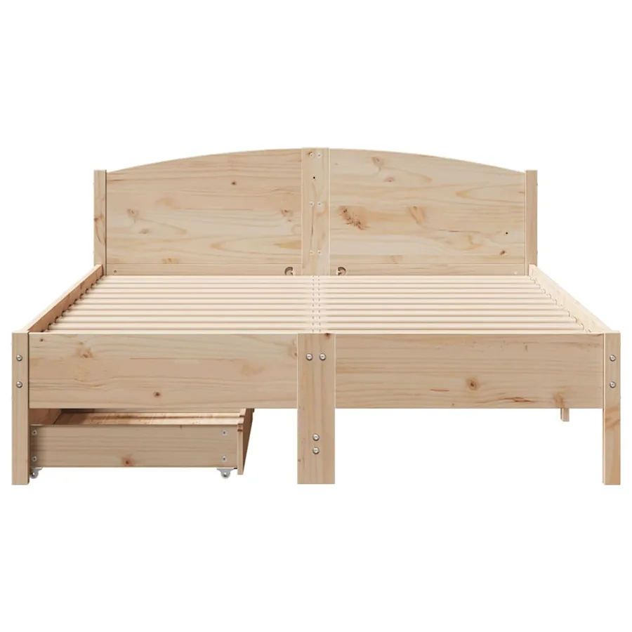 Cadre de lit sans matelas 135x190 cm bois de pin massif - 4
