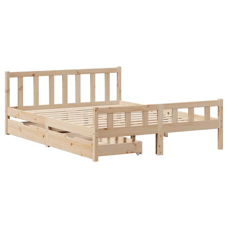 Cadre de lit sans matelas 120x190 cm bois de pin massif - 3