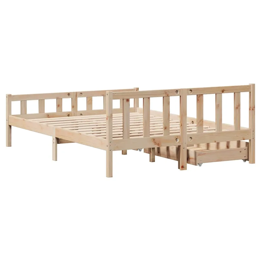 Cadre de lit sans matelas 120x190 cm bois de pin massif - 6