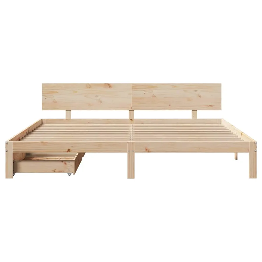 Cadre de lit avec tiroirs sans matelas 200x200 cm - 4