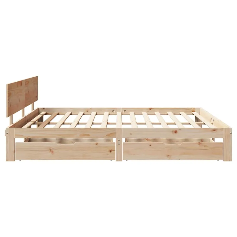 Cadre de lit avec tiroirs sans matelas 200x200 cm - 5