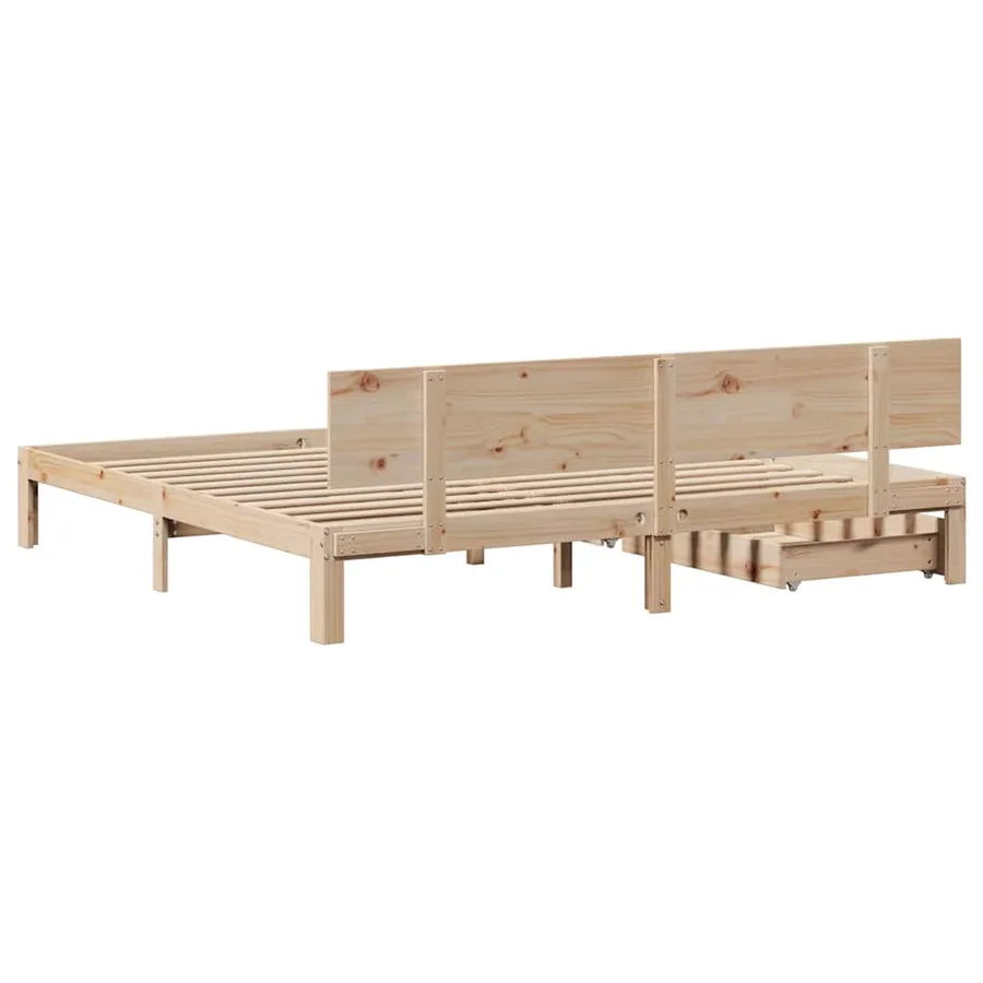 Cadre de lit avec tiroirs sans matelas 200x200 cm - 6