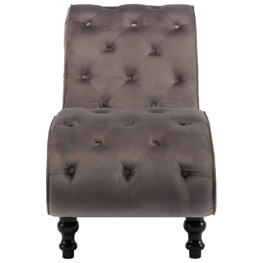Chaise longue Velours Gris - 3