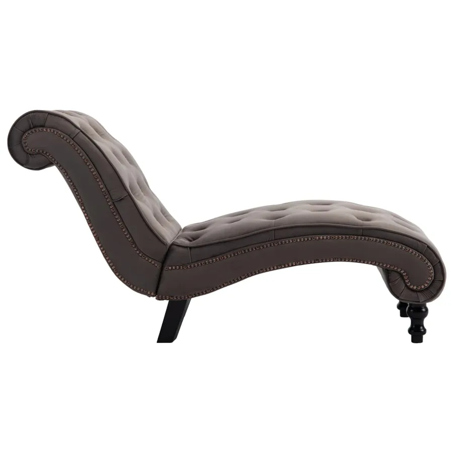 Chaise longue Velours Gris - 5