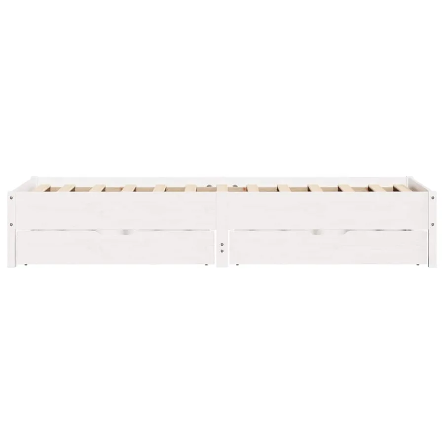 Cadre de lit sans matelas blanc 90x190 cm bois de pin massif - 7