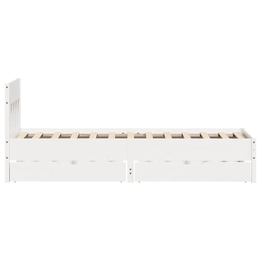 Cadre de lit sans matelas blanc 90x190 cm bois de pin massif - 7