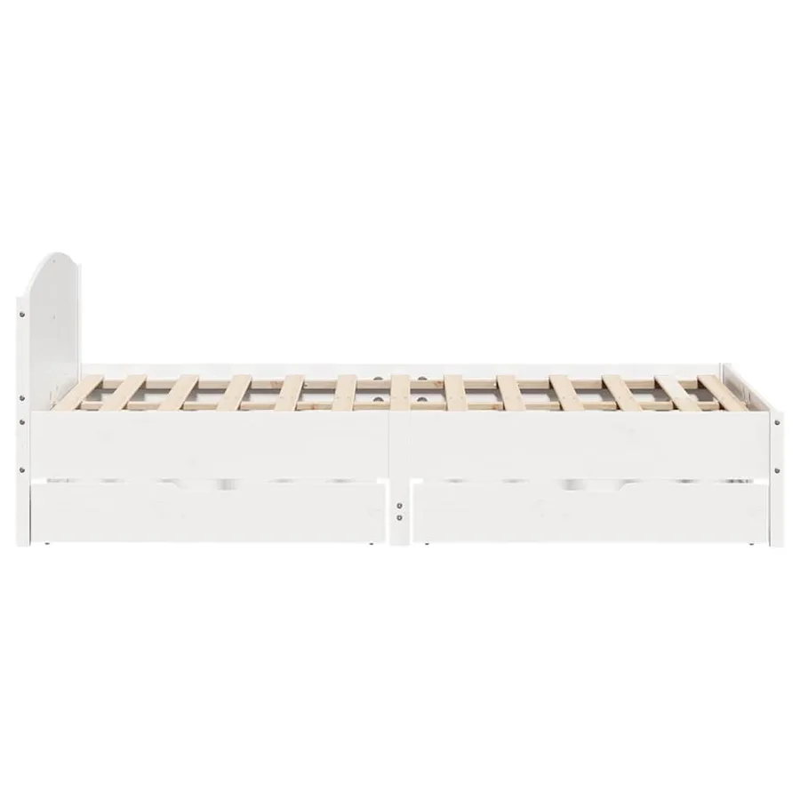 Cadre de lit sans matelas blanc 140x190 cm bois de pin massif - 7
