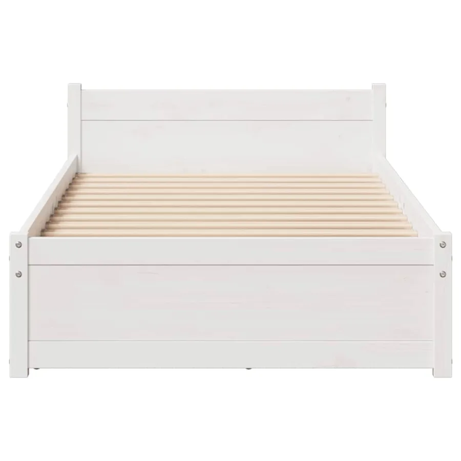 Cadre de lit sans matelas blanc 90x190 cm bois de pin massif - 4