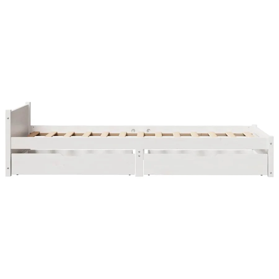 Cadre de lit sans matelas blanc 90x190 cm bois de pin massif - 7