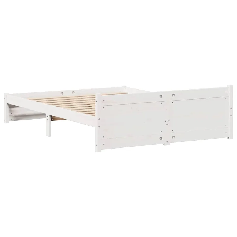 Cadre de lit sans matelas blanc 120x190 cm bois de pin massif - 8