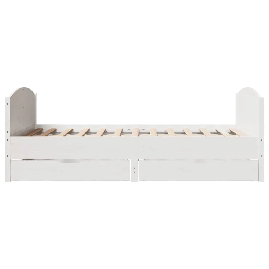 Cadre de lit sans matelas blanc 120x190 cm bois de pin massif - 7