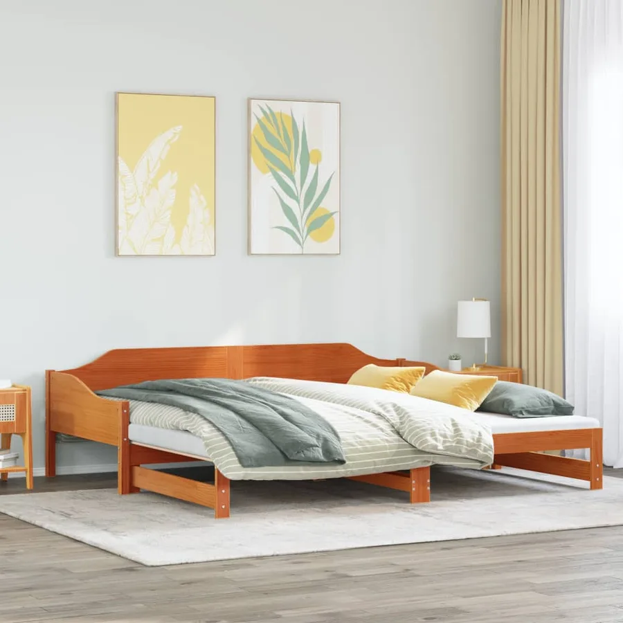 Lit de jour et lit gigogne sans matelas 90x190 cm bois massif - 4
