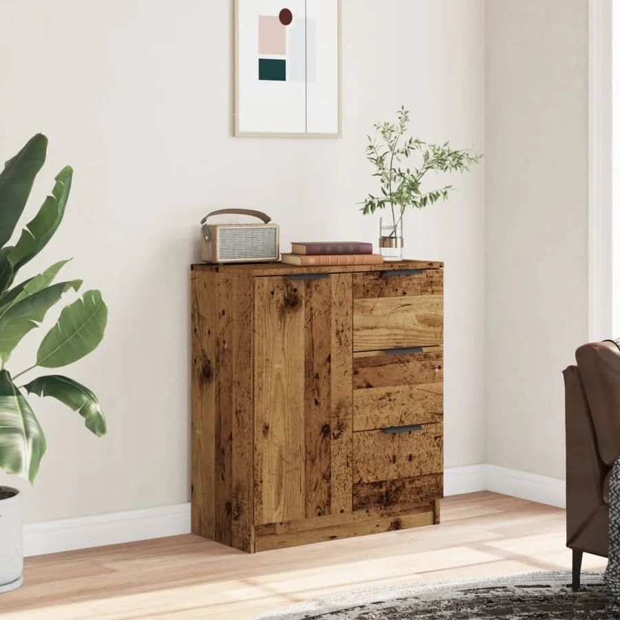 Buffet vieux bois 60x30x70 cm bois d'ingénierie - 3