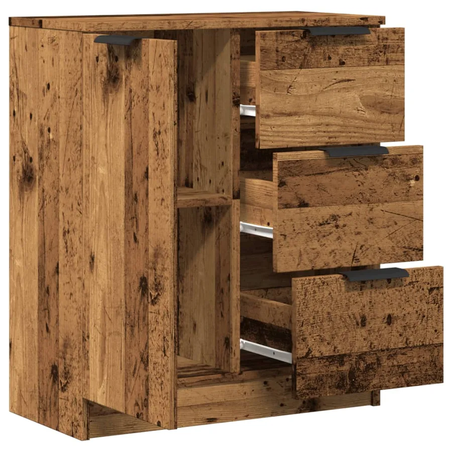 Buffet vieux bois 60x30x70 cm bois d'ingénierie - 7