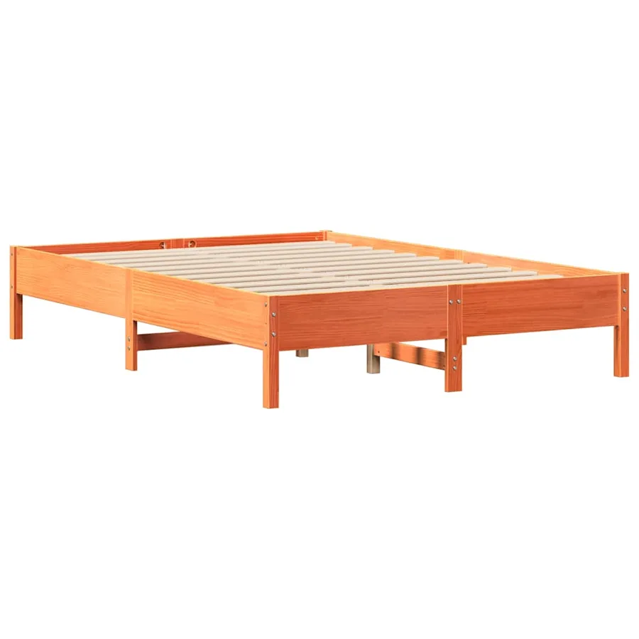 Cadre de lit sans matelas cire marron 120x190cm bois pin massif - 5