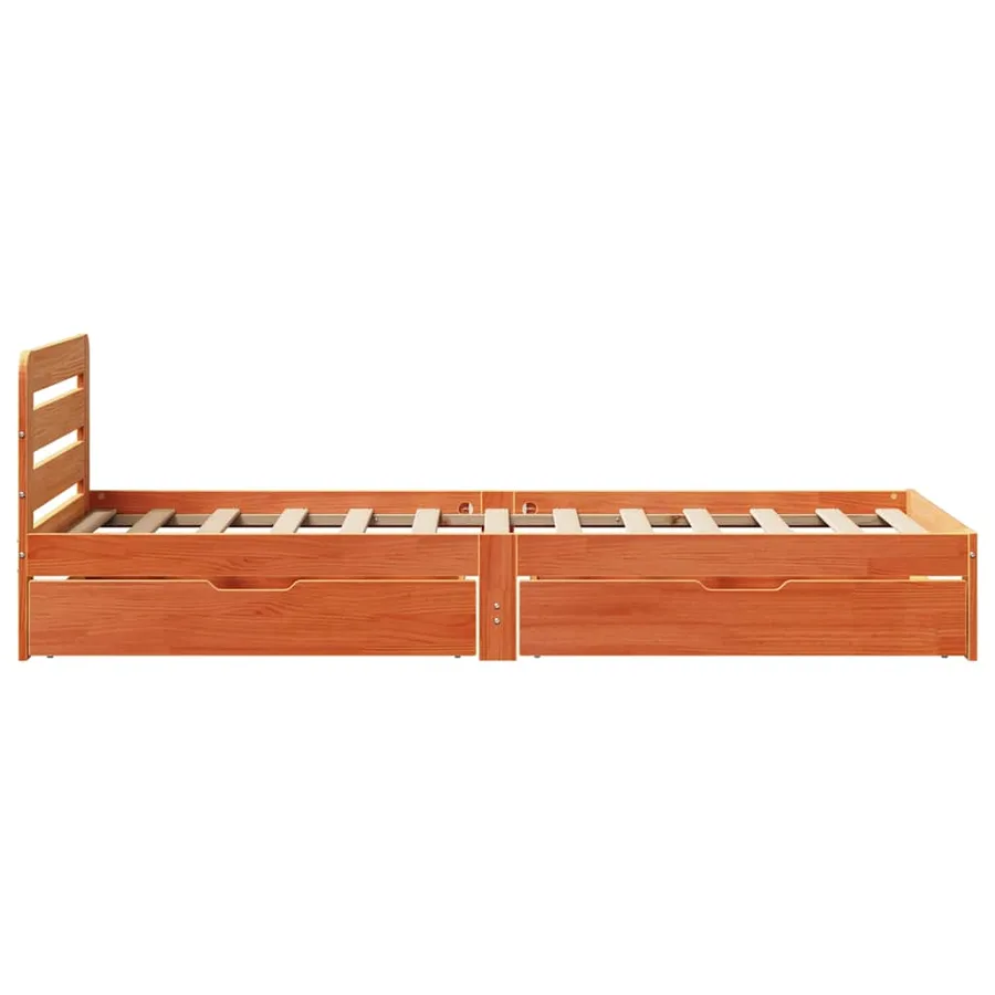 Cadre de lit sans matelas cire marron 90x190 cm bois pin massif - 7