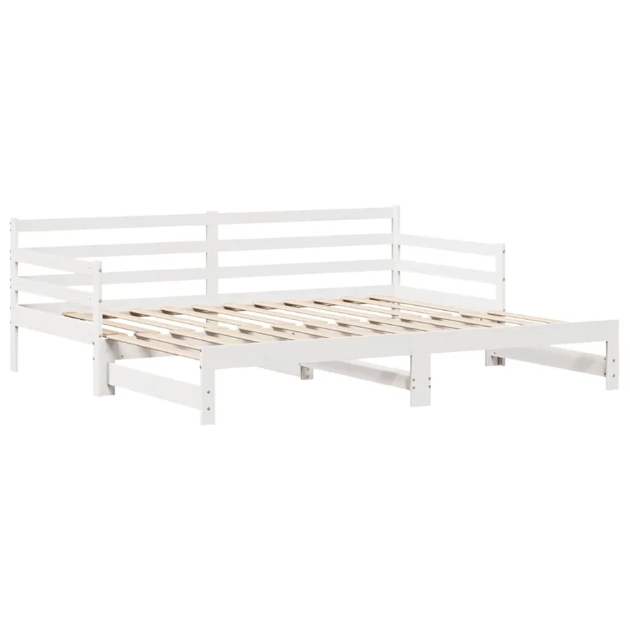 Lit de jour avec gigogne et tiroirs sans matelas blanc 90x200cm - 5