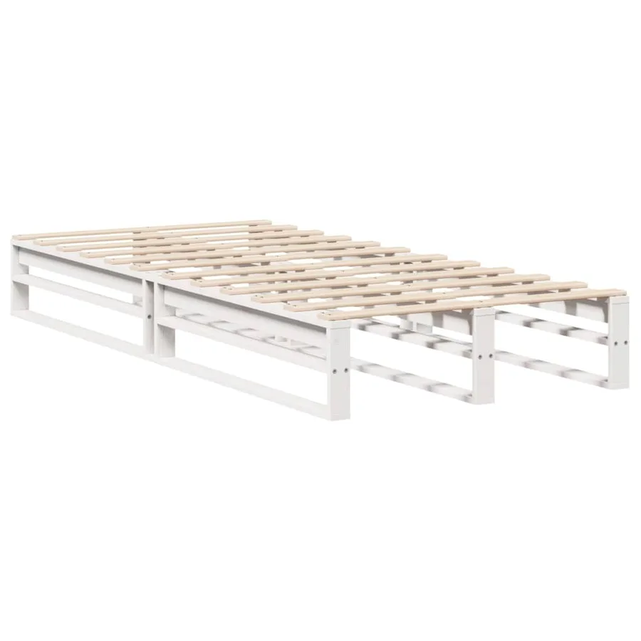 Cadre de lit sans matelas blanc 100x200 cm bois de pin massif - 5