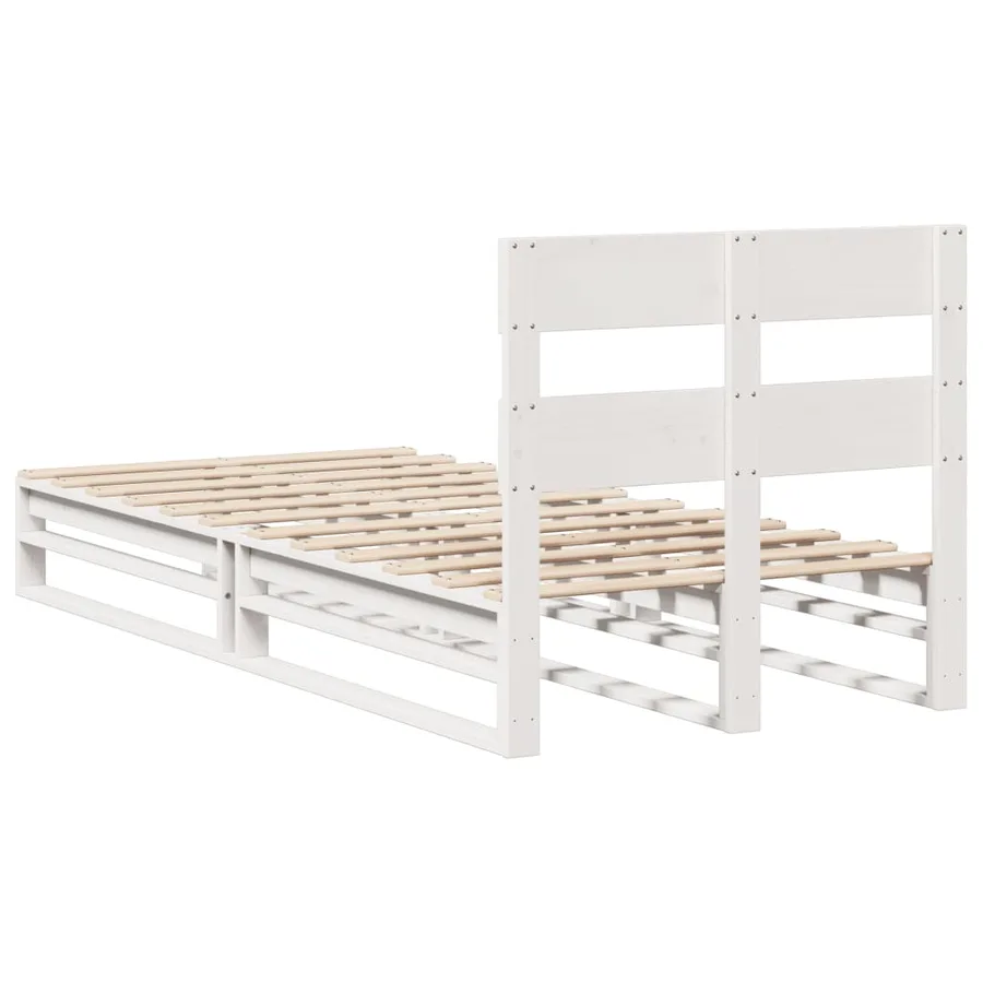Cadre de lit sans matelas blanc 100x200 cm bois de pin massif - 8