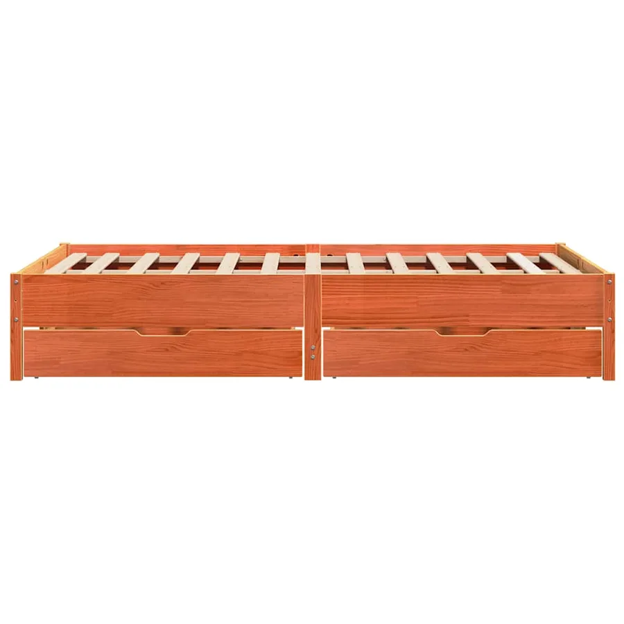 Cadre de lit sans matelas cire marron 140x190cm bois pin massif - 7